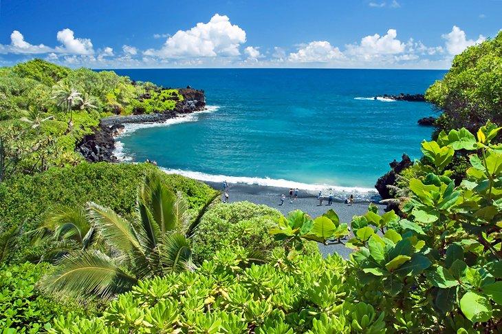 Una playa tropical exuberante en Maui