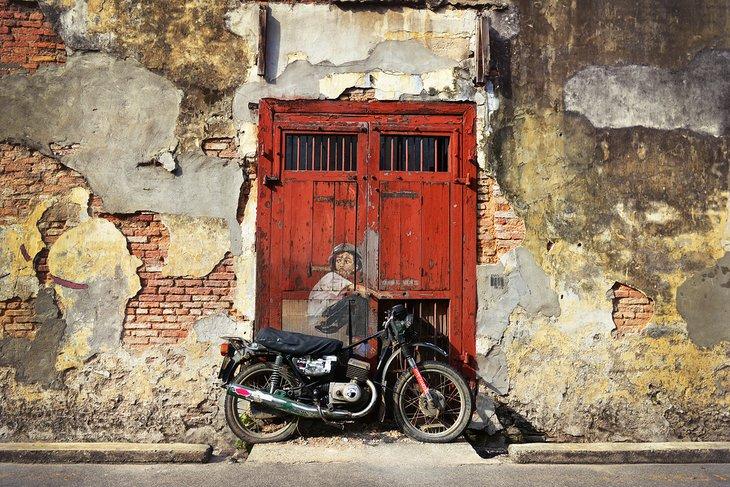 Mural "Niño en una bicicleta" en Georgetown