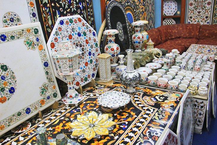 Une boutique de souvenirs à Agra