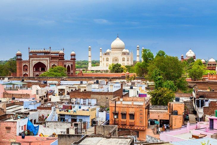 Vue sur la vieille ville d'Agra