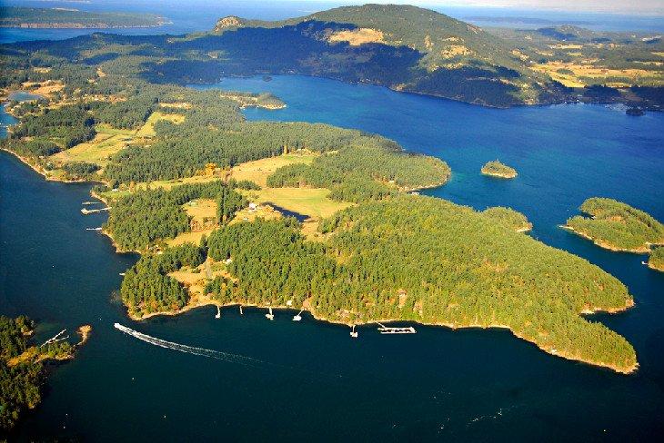 Imagen aérea de la Isla Orcas