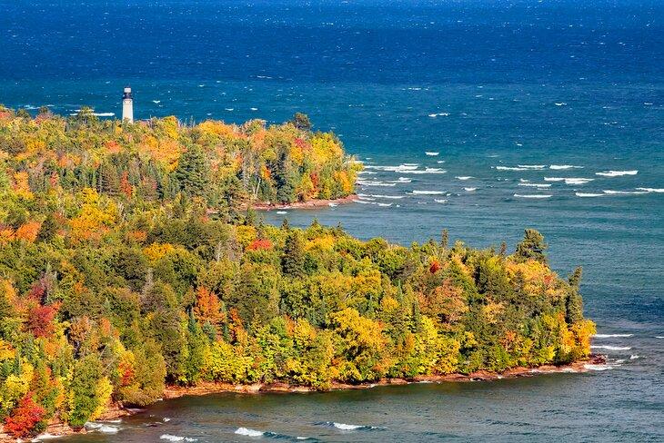 Estación de luz Au Sable, Parque Nacional Pictured Rocks, en la Península Superior de Michigan