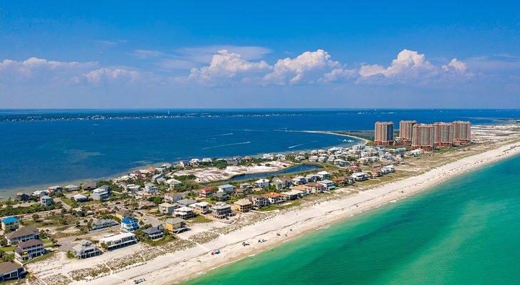 Vista aérea de Pensacola Beach