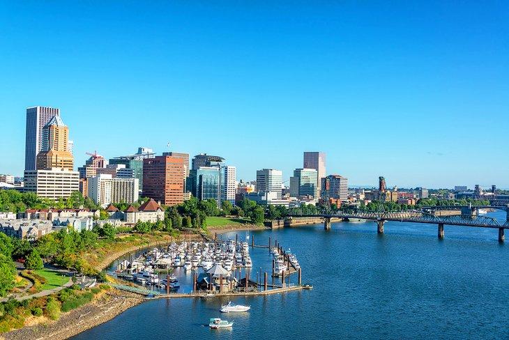 Vue aérienne du centre-ville de Portland, Oregon