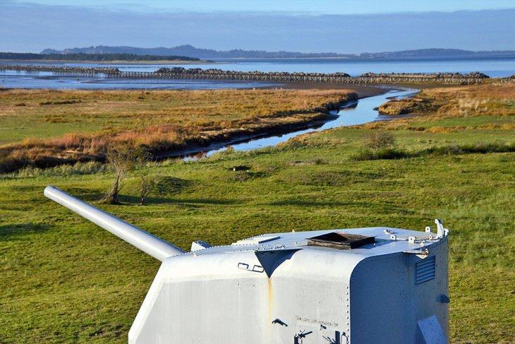 Vista desde una instalación militar en Fort Stevens