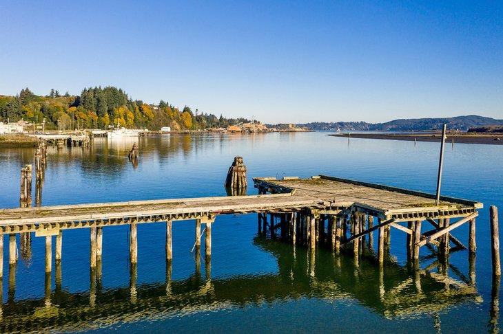 Muelle de madera en Coos Bay