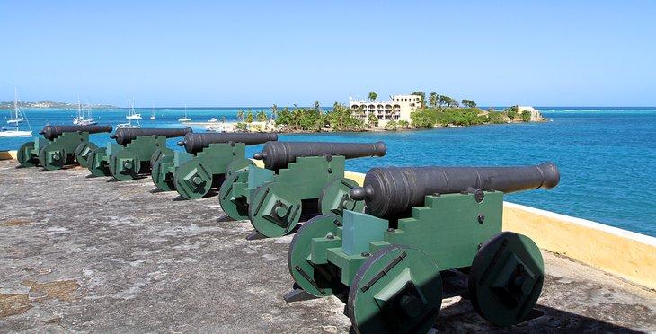 Kanonen im Fort Christiansvaern, St. Croix, U.S. Virgin Islands