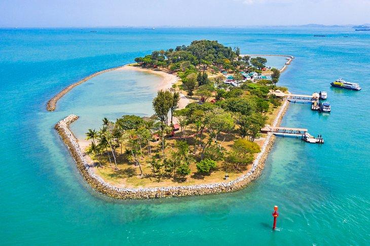 Vue aérienne de l'île Kusu