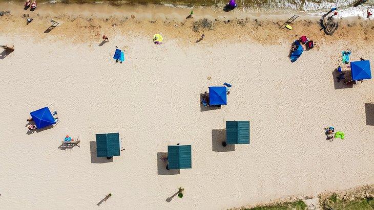 Vista aérea de City Beach Park, Granbury