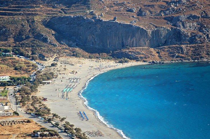 Vista sobre la playa en Plakias