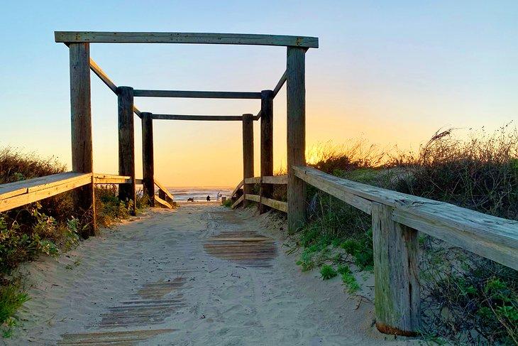 Coucher de soleil sur la plage de South Padre Island County