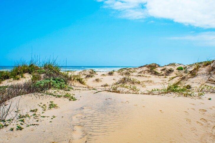 Plage sur l'île de South Padre, Texas