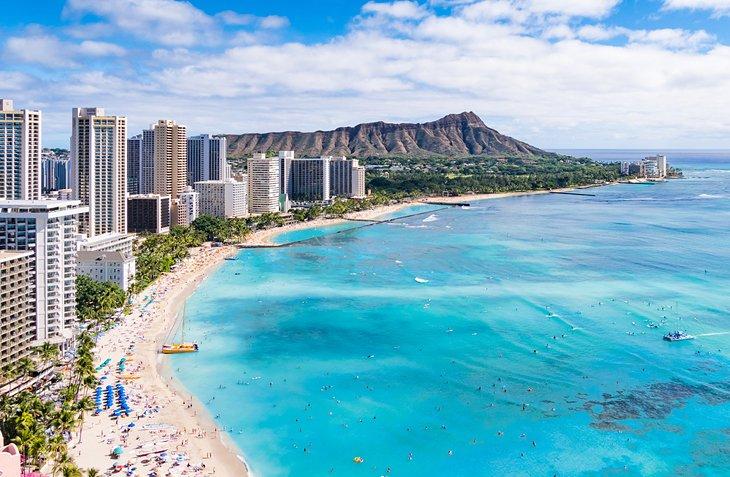 Waikiki Beach und Diamond Head