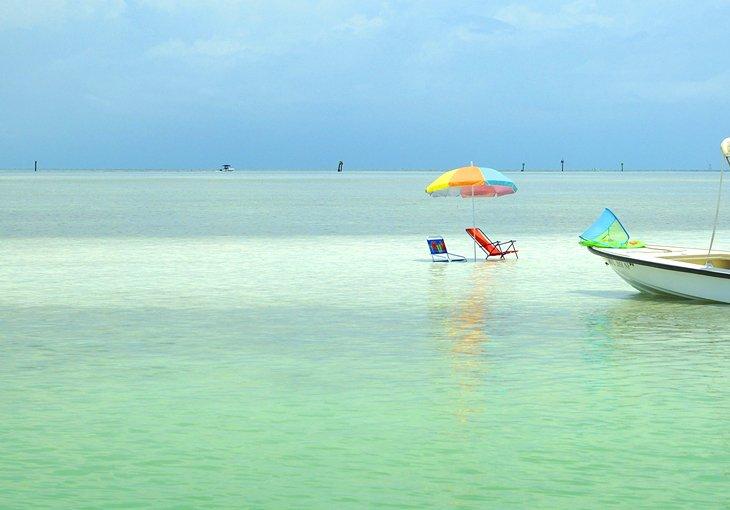 Entspannen auf einer Sandbank in den Florida Keys