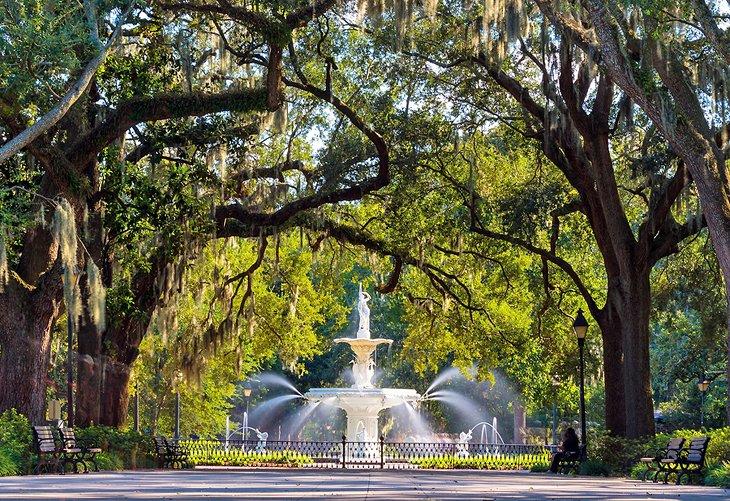 Historischer Forsyth-Brunnen in Savannah