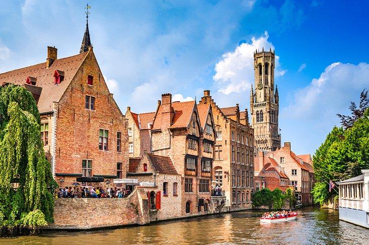 Eine malerische Kanal in Brügge, Belgien