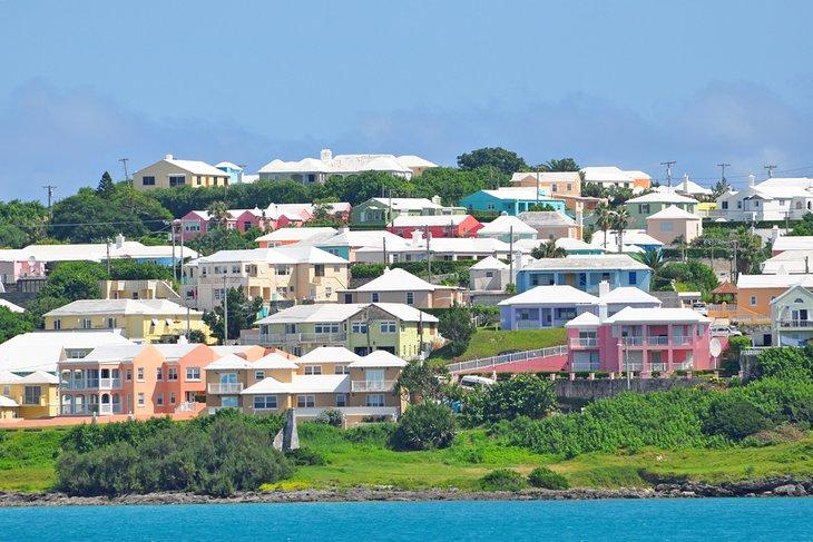 Maisons colorées aux Bermudes