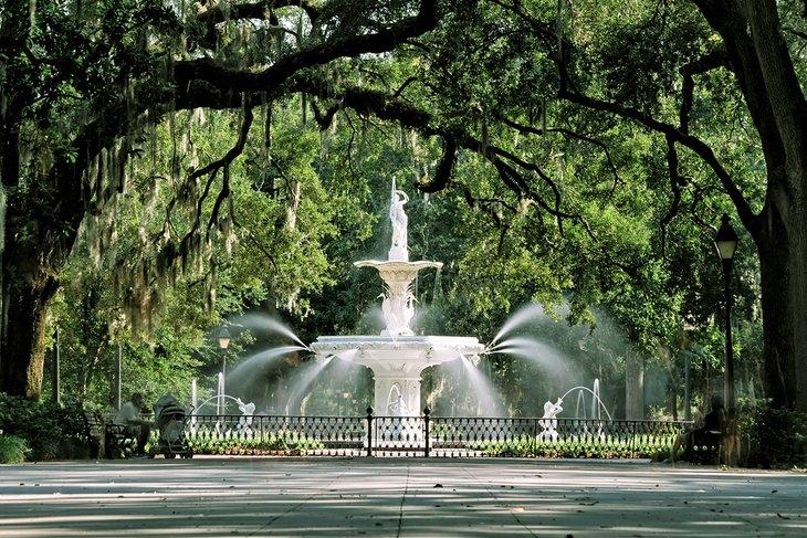 Fontaine historique de Forsyth à Savannah, Géorgie