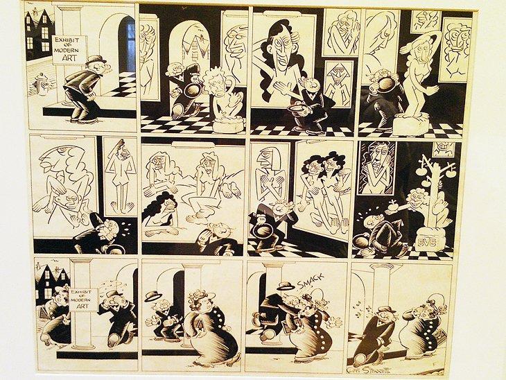 Exhibición original de caricaturas en la Biblioteca y Museo de Caricaturas Billy Ireland