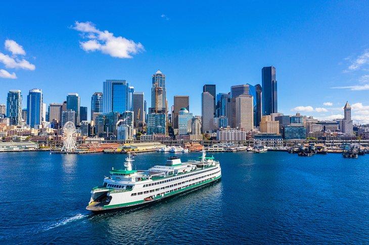 Ferry llegando a Seattle