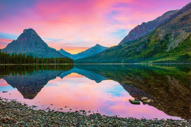 Lago Two Medicine al atardecer