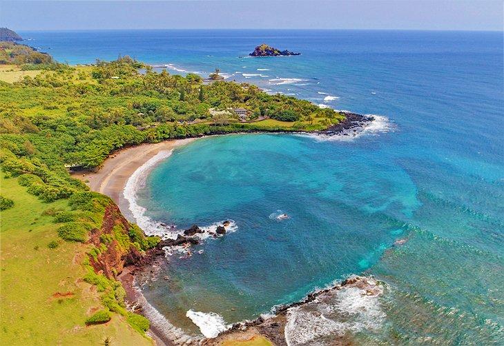 Vista aérea de la Playa Hamoa, Maui