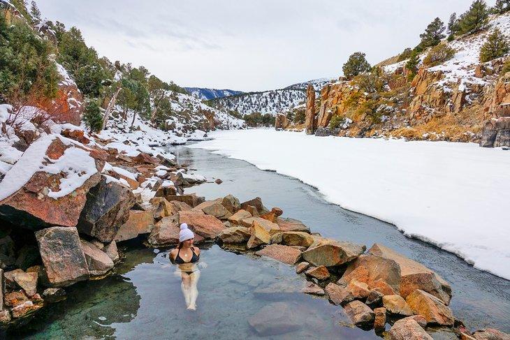 A wintertime soak in Radium Hot Springs