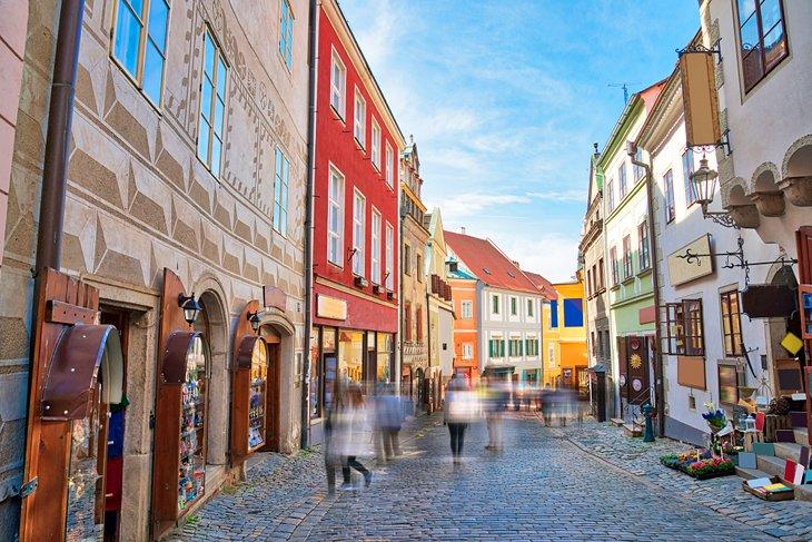 Bunte Geschäfte in Český Krumlov