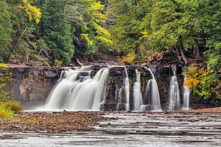 Manabezho Falls in the Porcupine Mountains Wilderness State Park
