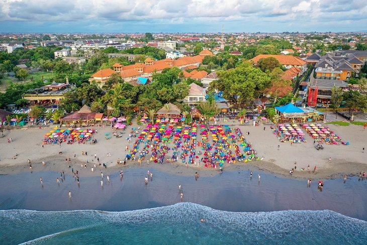 Vista aérea de la playa de Seminyak