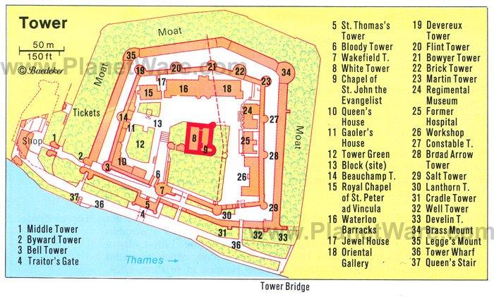 Torre de Londres - Mapa de planta