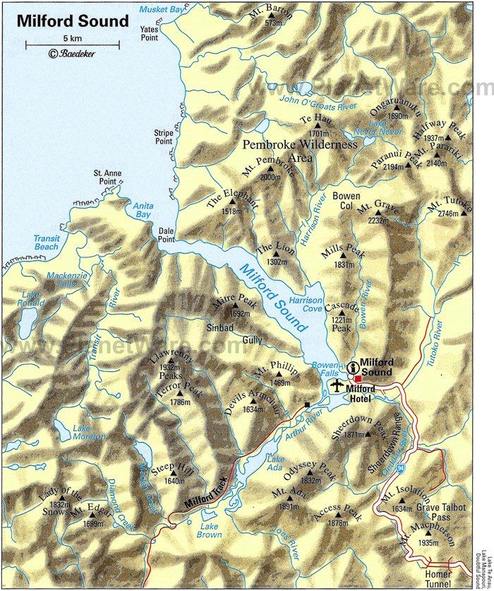 Carte de Milford Sound (Historique)