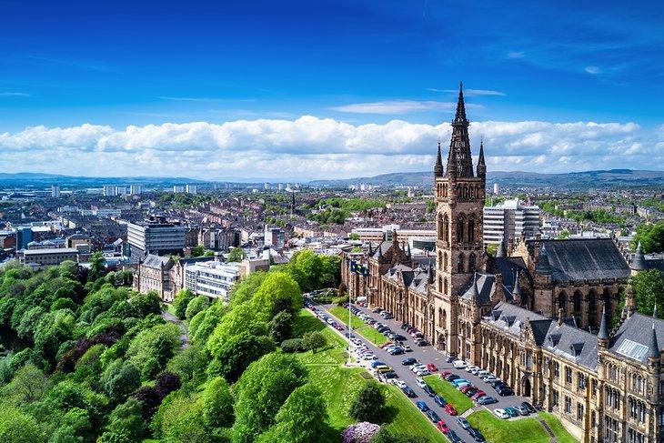 Vista aérea de Glasgow, Escocia