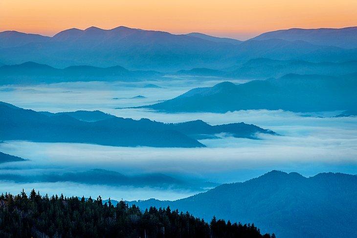 Vista desde Clingmans Dome al amanecer
