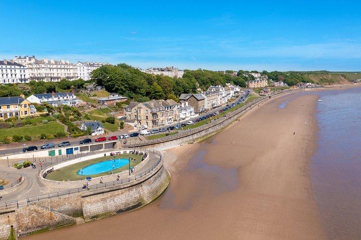 Luftaufnahme von Filey Beach