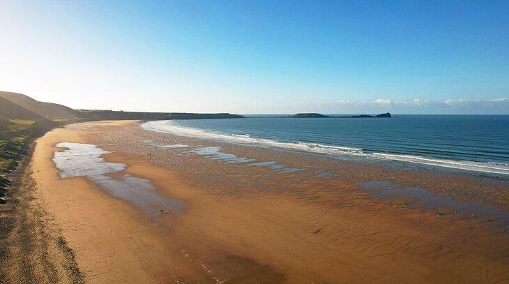 Vista aérea de la Bahía de Rhossili