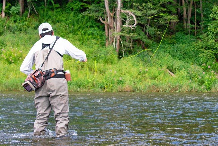 Pesca con mosca en el Río Delaware