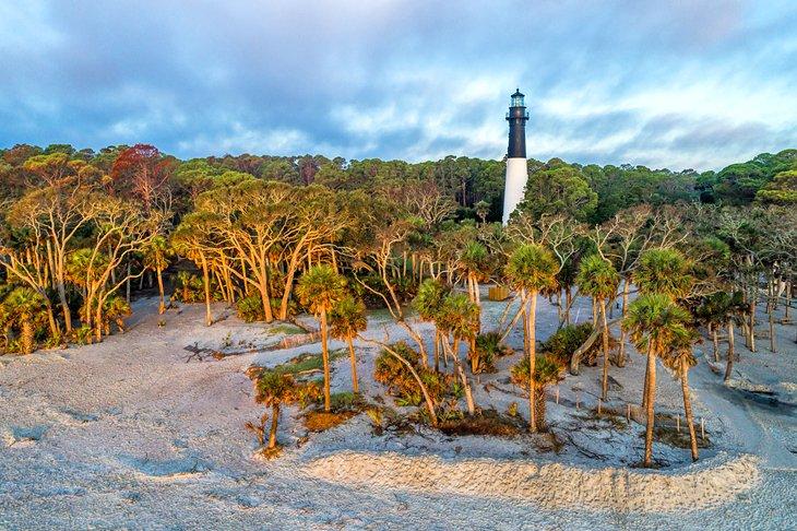 Phare de Hunting Island en Caroline du Sud