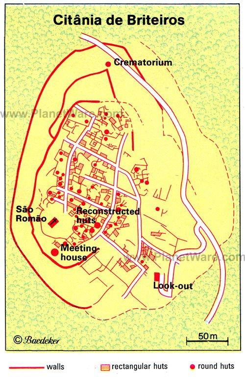 Citania de Briteiros - Mapa del sitio