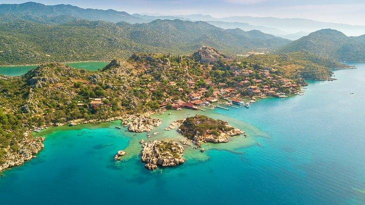 Vista aérea de la Isla Kekova