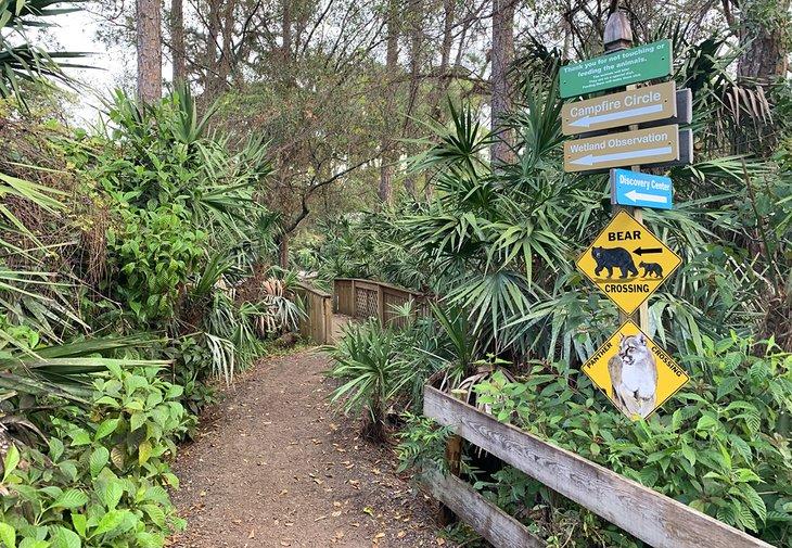 Un sendero serpentea a través del Santuario de Vida Silvestre Busch