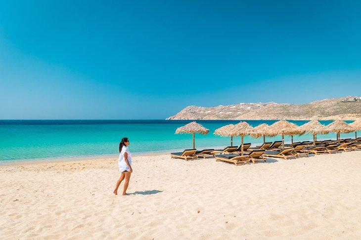 Playa de Elia en Mykonos