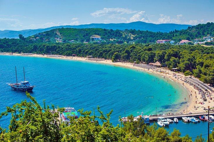 Vista aérea de la Playa de Koukounaries