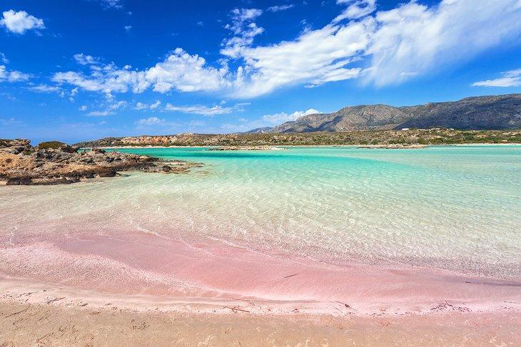 Playa de arena rosa de Elafonissi en Creta