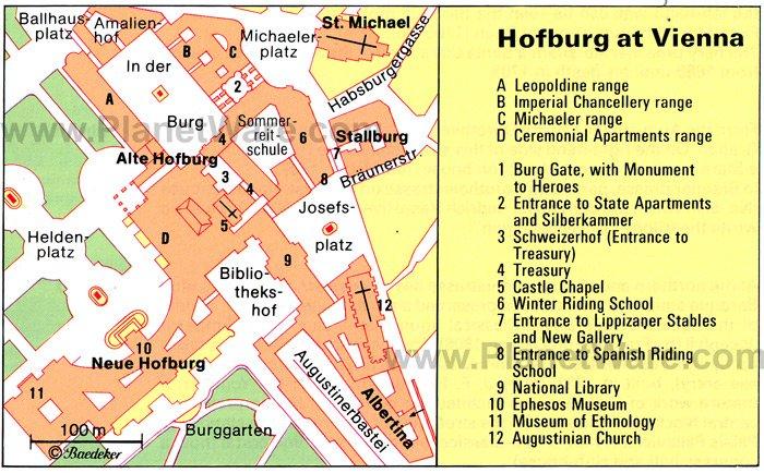 Mapa del Hofburg en Viena