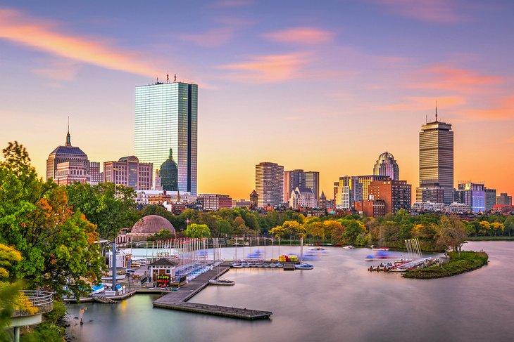 Horizonte de Boston al amanecer