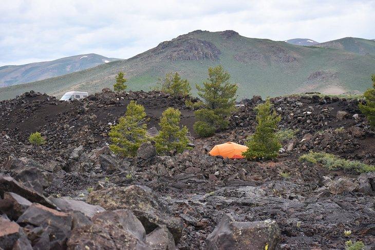 Camping im Craters of the Moon National Monument und Preserve, Idaho