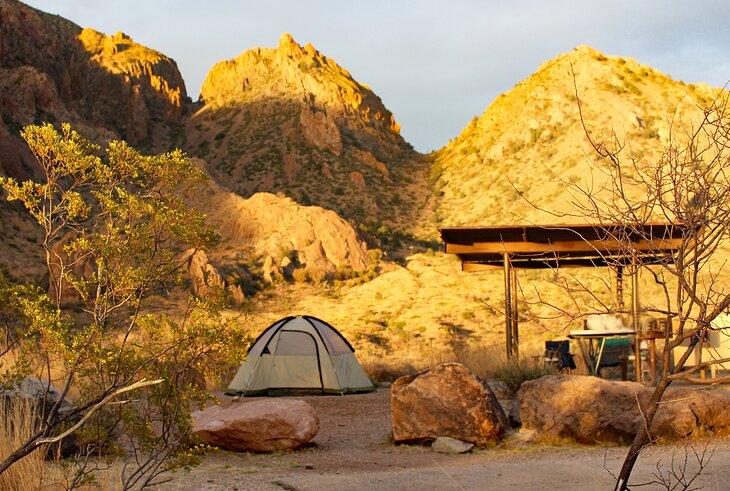 Un sitio de acampada en el Parque Nacional Big Bend