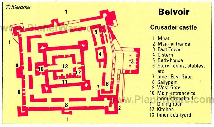 Belvoir - Kreuzritterburg - Grundrisskarte
