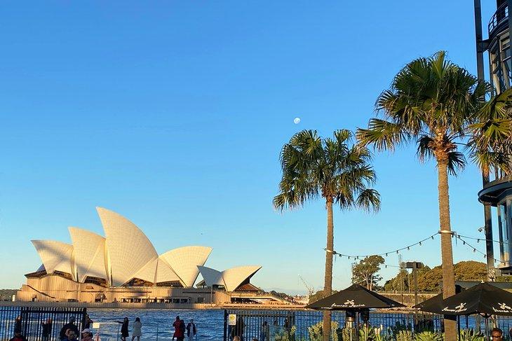 Blick über den Hafen von Sydney zur Oper